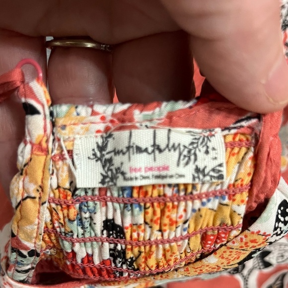 Free People Intimately Through The Vine Printed Maxi Dress Red Pink Combo Sz S - Picture 12 of 12